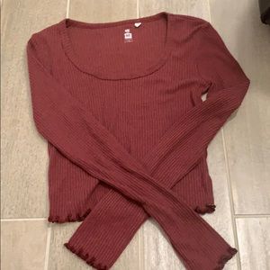 maroon long sleeve